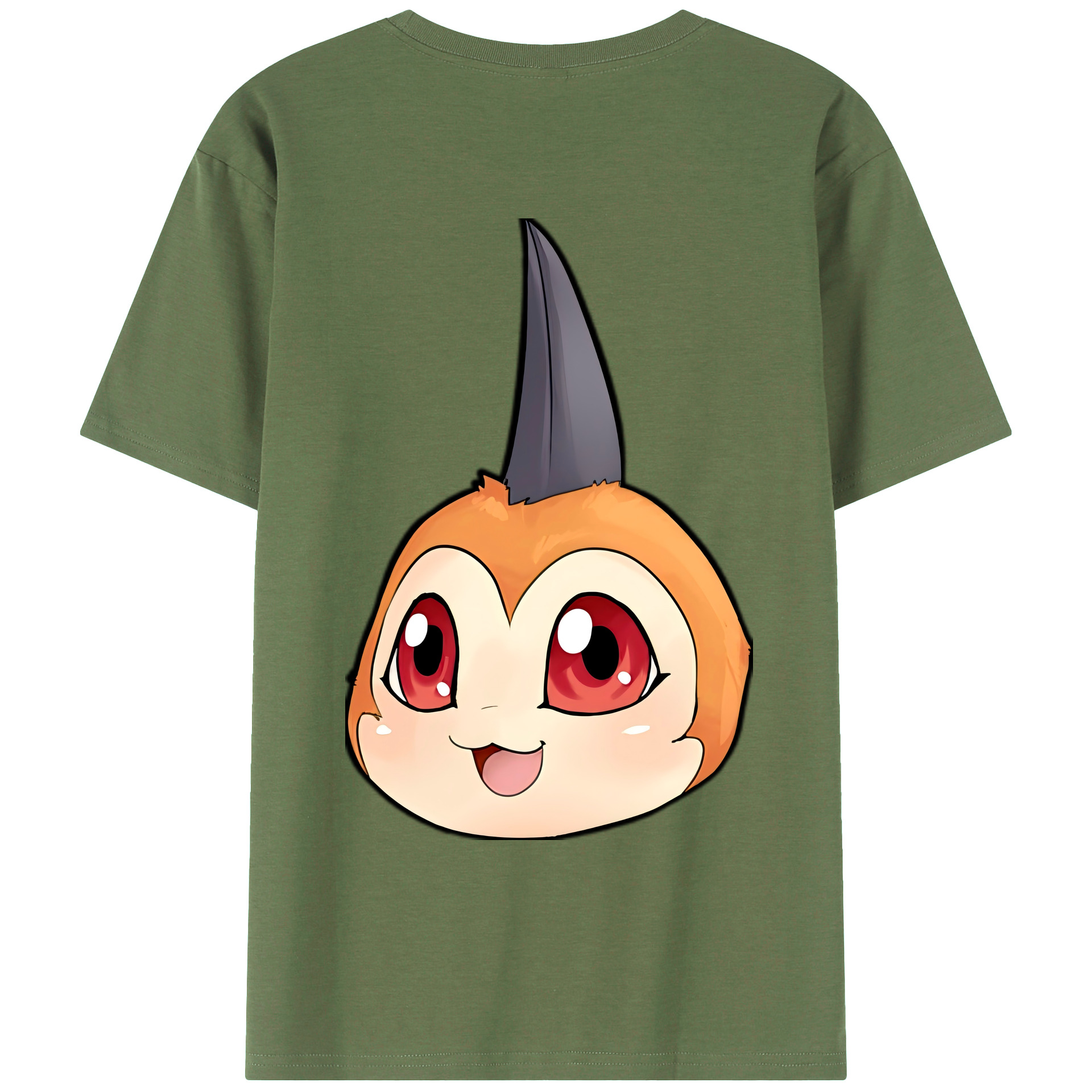 （画像用） Digimon デジタルモンスター/デジモン 綿100％ メンズ半袖Tシャツ（バックプリント） 通気性
